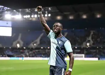 93 Arouna SANGANTE (hac) during the Ligue 2 BKT match between Le Havre Athletic Club and Nimes Olympique at Stade Oceane on January 13, 2023 in Le Havre, France. (Photo by Anthony Bibard/FEP/Icon Sport)