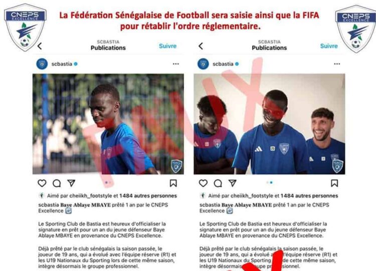 Cneps Excellence dément le prêt de Baye Ablaye Mbaye au Bastia et annonce une saisine de la FSF et de la FIFA - wiwsport