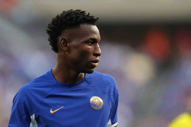 Officiel - Nicolas Jackson portera le numéro 15 avec Chelsea ! - wiwsport CHICAGO, ILLINOIS - AUGUST 2: Nicolas Jackson of Chelsea during the pre-season friendly match between Chelsea FC and Borussia Dortmund at Soldier Field on August 2, 2023 in Chicago, Illinois. (Photo by Matthew Ashton - AMA/Getty Images)