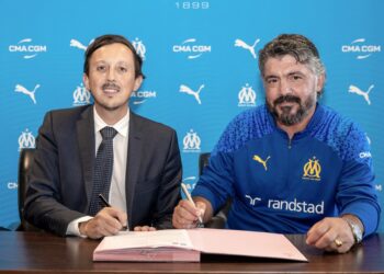 France - Gennaro Gattuso arrive sur le banc de l'Olympique de Marseille - wiwsport