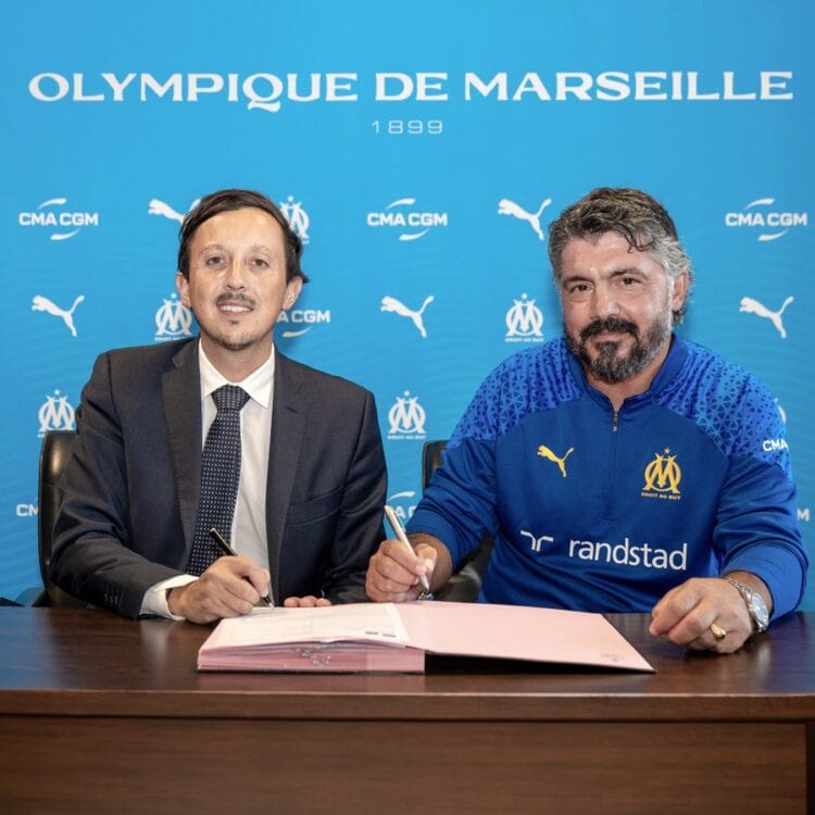 France - Gennaro Gattuso arrive sur le banc de l'Olympique de Marseille - wiwsport
