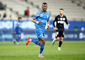 28 Pape Meissa BA (gf38) during the Ligue 2 BKT match between Grenoble and Amiens at Stade des Alpes on April 1, 2023 in Grenoble, France. (Photo by Alex Martin/FEP/Icon Sport)
