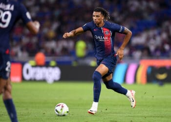 27 Cher NDOUR (psg) during the Ligue 1 Uber Eats match between Olympique Lyonnais and Paris Saint-Germain Football Club at Groupama Stadium  on September 3, 2023 in Lyon, France. (Photo by Philippe Lecoeur/FEP/Icon Sport)