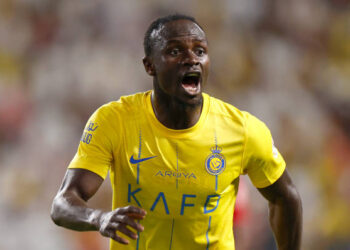 RIYADH, SAUDI ARABIA - OCTOBER 06: Sadio Mane of Al Nassr Club reacts during the  Saudi Pro League match between Al-Nassr and Abha at King Saud University Stadium on October 06, 2023 in Riyadh, Saudi Arabia. (Photo by Francois Nel/Getty Images)