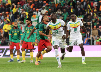 LENS, FRANCE - OCTOBER 16: Sadio Mane of Senegal celebrates after scoring a goal to make it 1-0 during the International Friendly match between Senegal and Cameroon at Stade Bollaert-Delelis on October 16, 2023 in Lens, France. (Photo by Matthew Ashton - AMA/Getty Images)