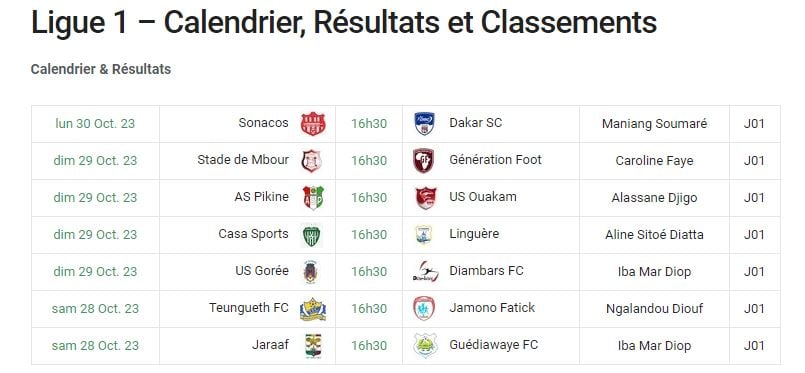 Ligue 1 - Programme (J1) : Du lourd pour les promus, Jaraaf vs Guédiawaye en vedette ! - wiwsport Ligue 1 - Programme (J1) : Du lourd pour les promus, Jaraaf vs Guédiawaye en vedette ! - wiwsport