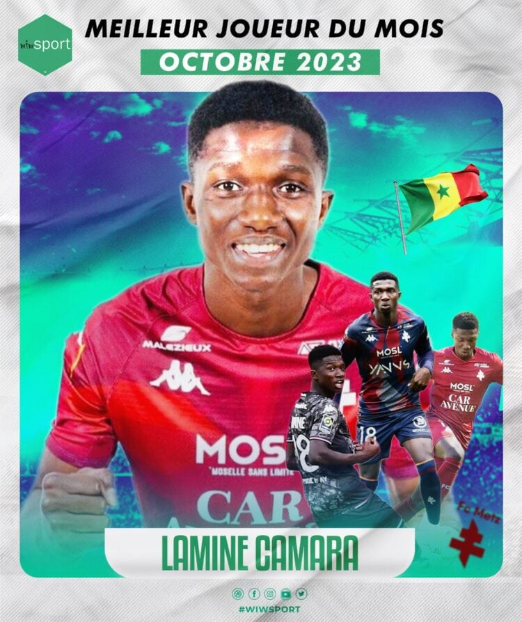 Avec 48% des votes, Lamine Camara élu Joueur #wiwsport du mois d'Octobre ! - wiwsport