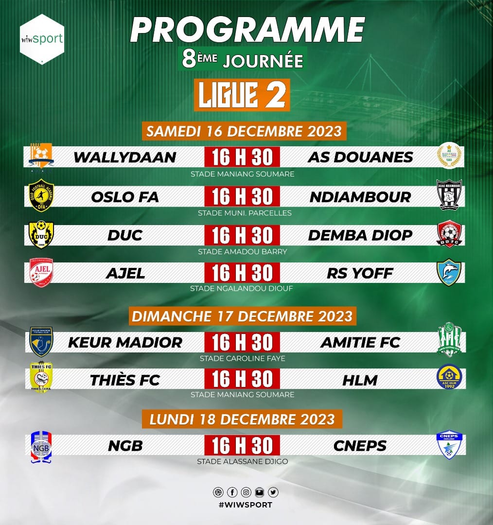 Ligue 2 - Programme (J8) : Duels au sommet entre Oslo - Ndiambour et NGB - CNEPS - wiwsport Ligue 2 - Programme (J8) : Duels au sommet entre Oslo - Ndiambour et NGB - CNEPS - wiwsport