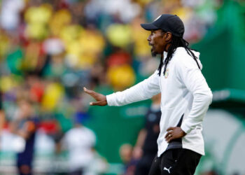 LISBON, PORTUGAL - JUNE 20: Aliou Cisse of Senegal gestures during the International Friendly match betwen Brazil and Senegal at Estadio Jose Alvalade on June 20, 2023 in Lisbon, Portugal. (Photo by Joao Rico/DeFodi Images via Getty Images)