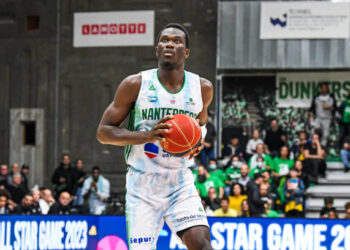 Ibrahima FALL FAYE of Nanterre during the French Betclic Elite Basketball match between Nanterre 92 and Boulogne-Levallois Metropolitans 92 at Palais des Sports Maurice Thorez on November 18, 2023 in Nanterre, France. (Photo by Daniel Derajinski/Icon Sport via Getty Images)