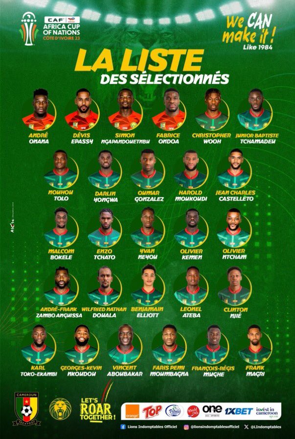 CAN 2023 - Le Cameroun dévoile sa liste avec Onana et sans Choupo-Moting - wiwsport CAN 2023 - Le Cameroun dévoile sa liste avec Onana et sans Choupo-Moting - wiwsport