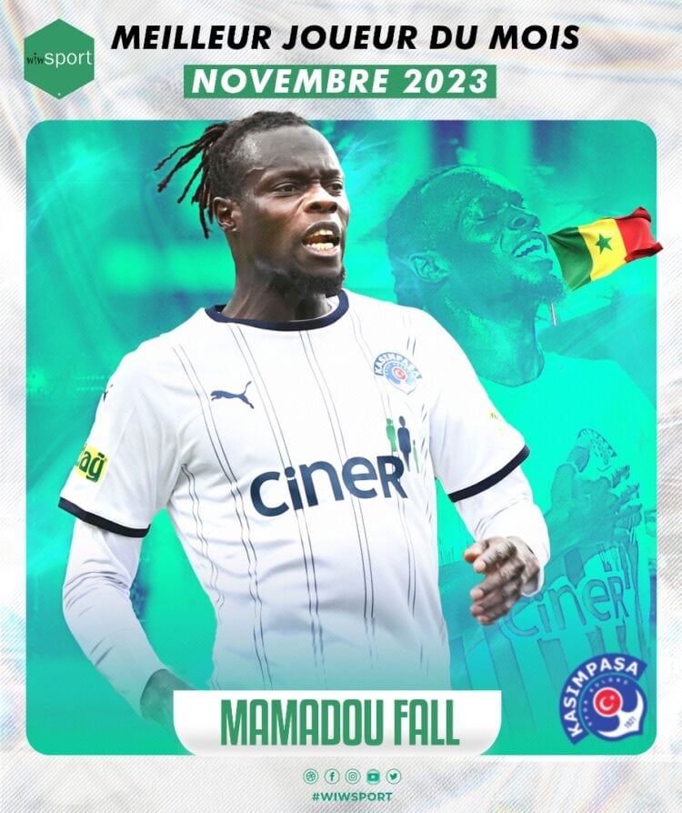 Avec 86% des votes, Mamadou Fall élu Joueur #wiwsport du mois de Novembre ! - wiwsport