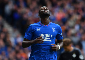 GLASGOW, SCOTLAND - JULY 22: Abdallah Sima of Rangers in action during the pre-season friendly match between Rangers and SV Hamburg at Ibrox Stadium on July 22, 2023 in Glasgow, Scotland. (Photo by Mark Runnacles/Getty Images)