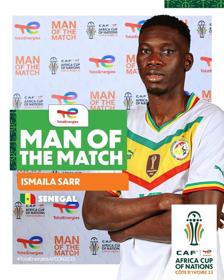 CAN 2023 - Ismaila Sarr élu homme du match contre le Cameroun (3-1) - wiwsport CAN 2023 - Ismaila Sarr élu homme du match contre le Cameroun (3-1) - wiwsport