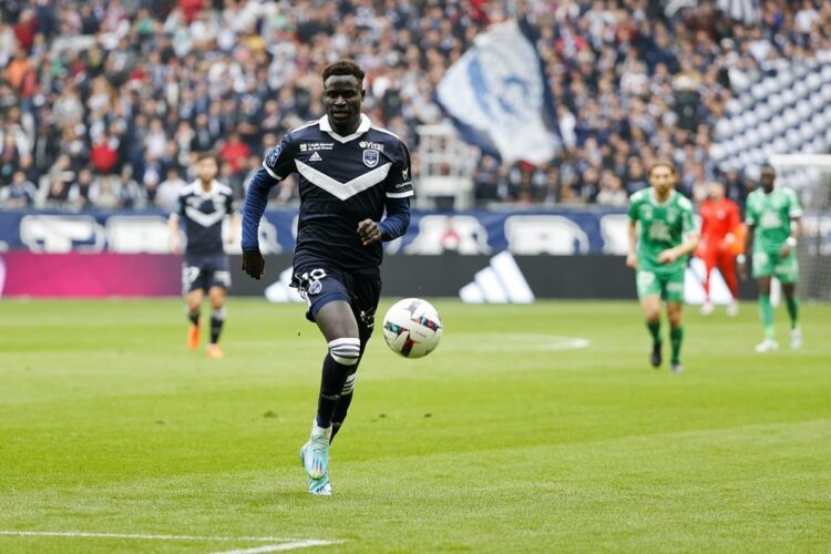 10 Aliou BADJI (fcgb) during the Ligue 2 BKT match between Bordeaux and Saint Etienne at Stade Matmut Atlantique on March 4, 2023 in Bordeaux, France. (Photo by Romain Perrocheau/FEP/Icon Sport)