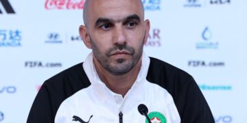 Morocco's coach Walid Regragui attends a press conference at the Qatar National Convention Center (QNCC) in Doha, on November 22, 2022, on the eve of their Qatar 2022 World Cup football match between Morocco and Croatia. (Photo by FADEL SENNA / AFP)