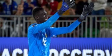 DUBAI, UNITED ARAB EMIRATES - FEBRUARY 18: Ousseynou Faye of Senegal celebrates after scoring goal  during the FIFA Beach Soccer World Cup UAE 2024 Group  C match between Senegal and Colombia at Dubai Design District Stadium on February 18, 2024 in Dubai, United Arab Emirates. (Photo by Aitor Alcalde - FIFA/FIFA via Getty Images)
