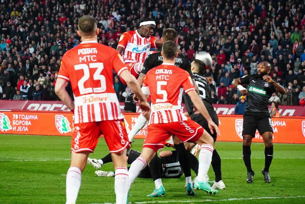 D1 Serbie : L'Etoile Rouge d'un Chérif Ndiaye buteur et le Partizan de Franck Kanouté se neutralisent - wiwsport Beograd, 9. marta 2024.- Fudbaleri Crvene zvezde i Partizana igraju nereeno, 1:1 posle prvog poluvremena 172. "veèitog derbija". Zvezda je povela golom Uroa Spajiæa u 44. minutu. Izjednaèenje Partizanu doneo je Mateus Saldanja u prvom minutu nadoknade prvog poluvremena. FOTO TANJUG/ VLADIMIR PORÈIÆ/ nr