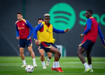 FC Barcelone : Mikayil Faye enchaîne avec l&rsquo;équipe première après son retour de sélection