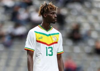 LA PLATA, ARGENTINA - MAY 24: Seydou Sano of Senegal looks on during the FIFA U-20 World Cup Argentina 2023  Group C match between Senegal and Israel at Estadio La Plata on May 24, 2023 in La Plata, Argentina. (Photo by Tim Nwachukwu - FIFA/FIFA via Getty Images)