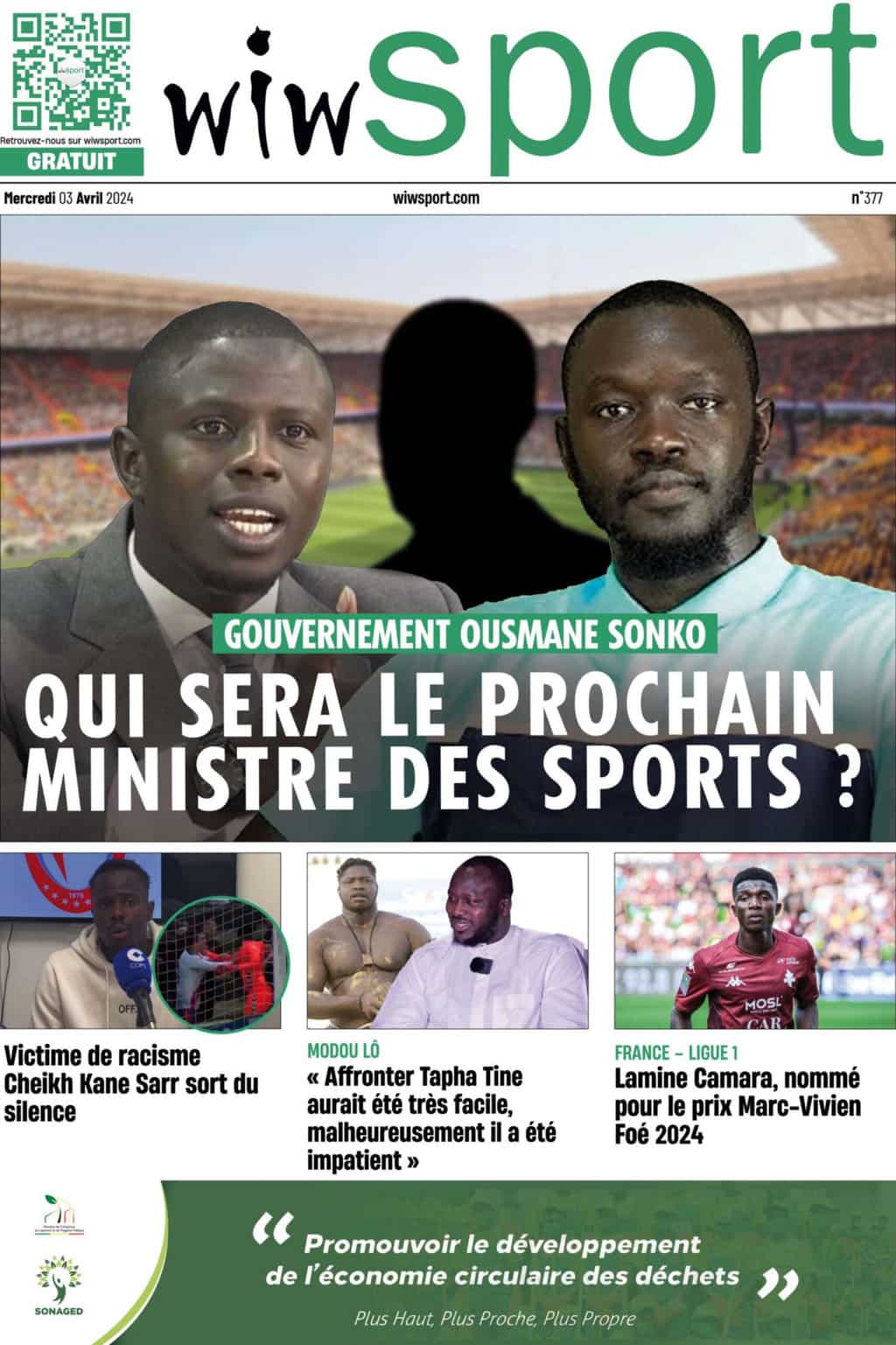 Journal wiwsport du mercredi 03 avril #377 - wiwsport Journal wiwsport du mercredi 03 avril #377 - wiwsport