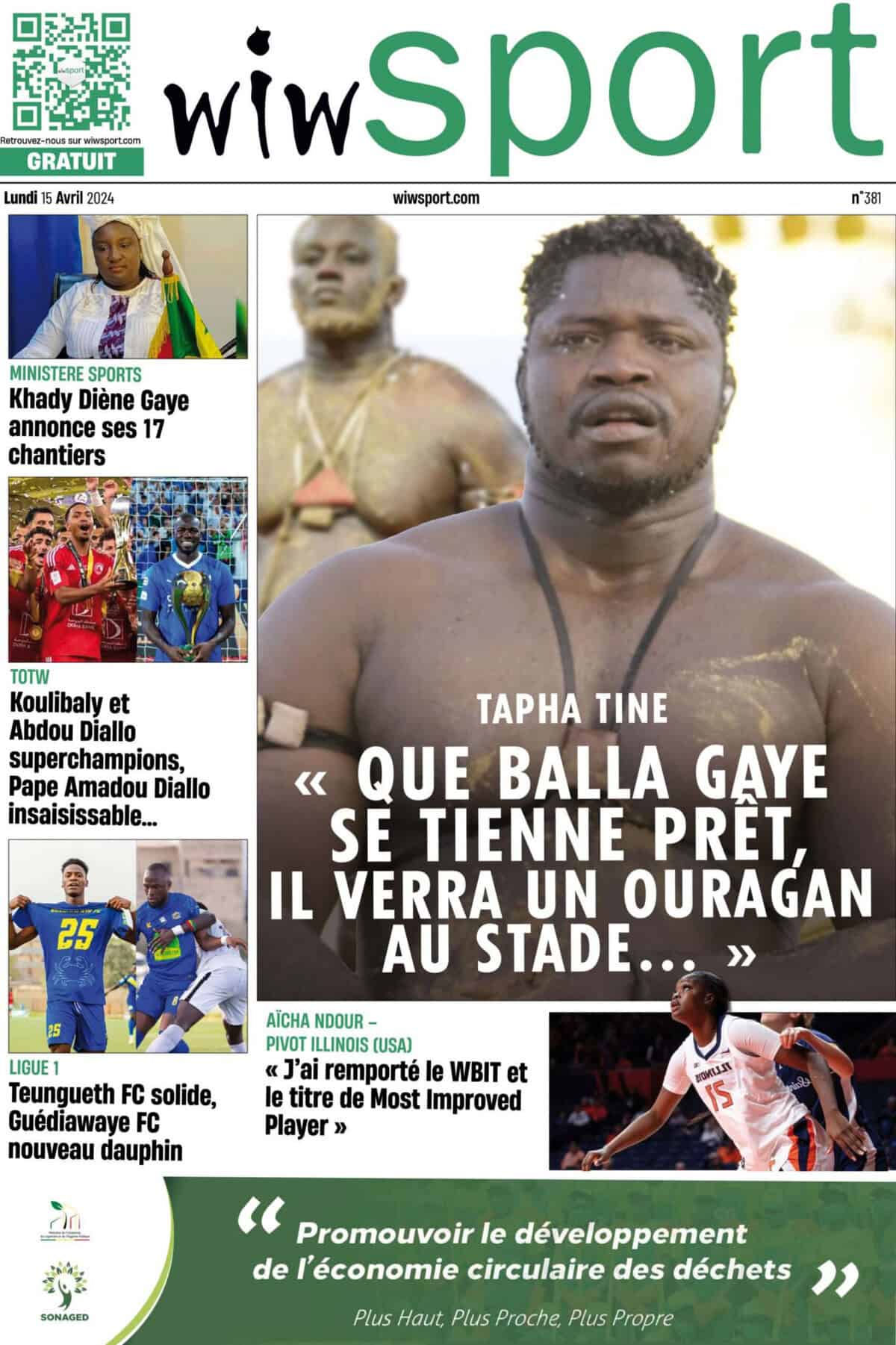 Journal wiwsport du lundi 15 avril #381 - wiwsport Journal wiwsport du lundi 15 avril #381 - wiwsport