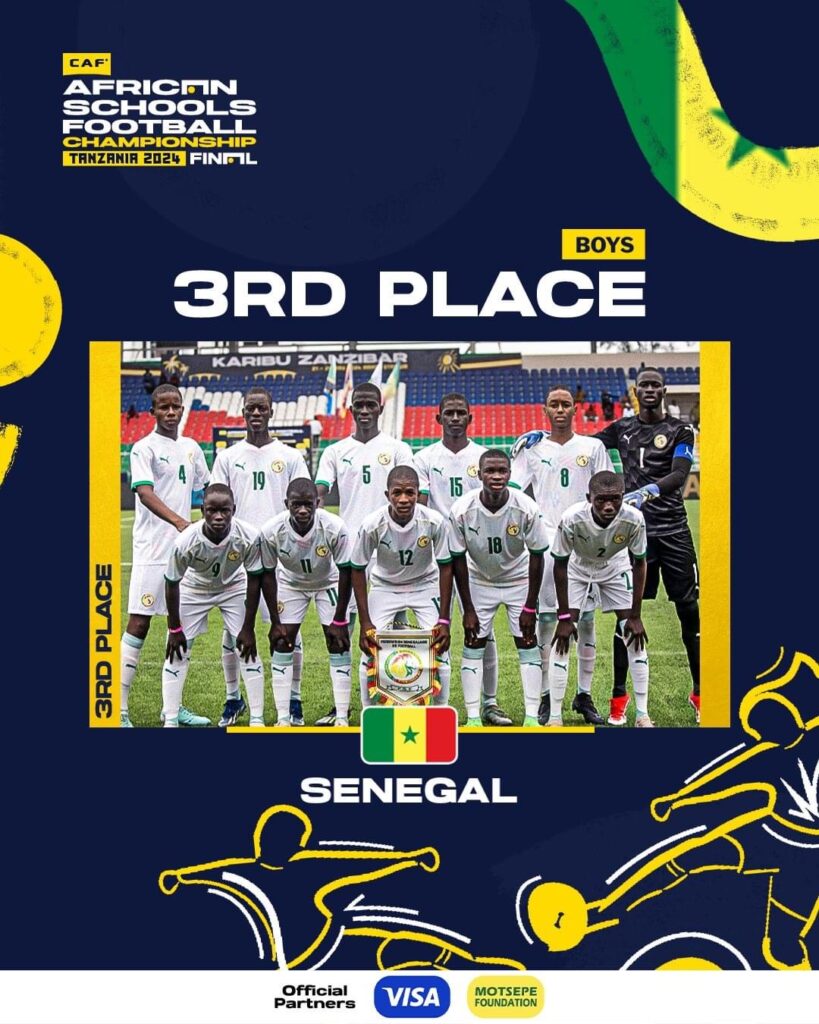 Championnat Africain de Football Scolaire 2024 : Le Sénégal remporte le bronze devant le Bénin - wiwsport Championnat Africain de Football Scolaire 2024 : Le Sénégal remporte le bronze devant le Bénin - wiwsport
