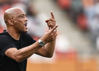 Mauritania's French coach Amir Abdou gestures during the Africa Cup of Nations (CAN) 2024 round of 16 football match between Cape Verde and Mauritania at the Felix Houphouet-Boigny Stadium in Abidjan on January 29, 2024. (Photo by FRANCK FIFE / AFP)