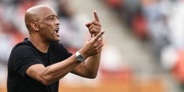 Mauritania's French coach Amir Abdou gestures during the Africa Cup of Nations (CAN) 2024 round of 16 football match between Cape Verde and Mauritania at the Felix Houphouet-Boigny Stadium in Abidjan on January 29, 2024. (Photo by FRANCK FIFE / AFP)