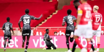 18 Lamine CAMARA (fcm) during the Ligue 1 Uber Eats match between Association Sportive de Monaco Football Club and Football Club de Metz at Stade Louis II on October 22, 2023 in Monaco, Monaco. (Photo by Philippe Lecoeur/FEP/Icon Sport via Getty Images)