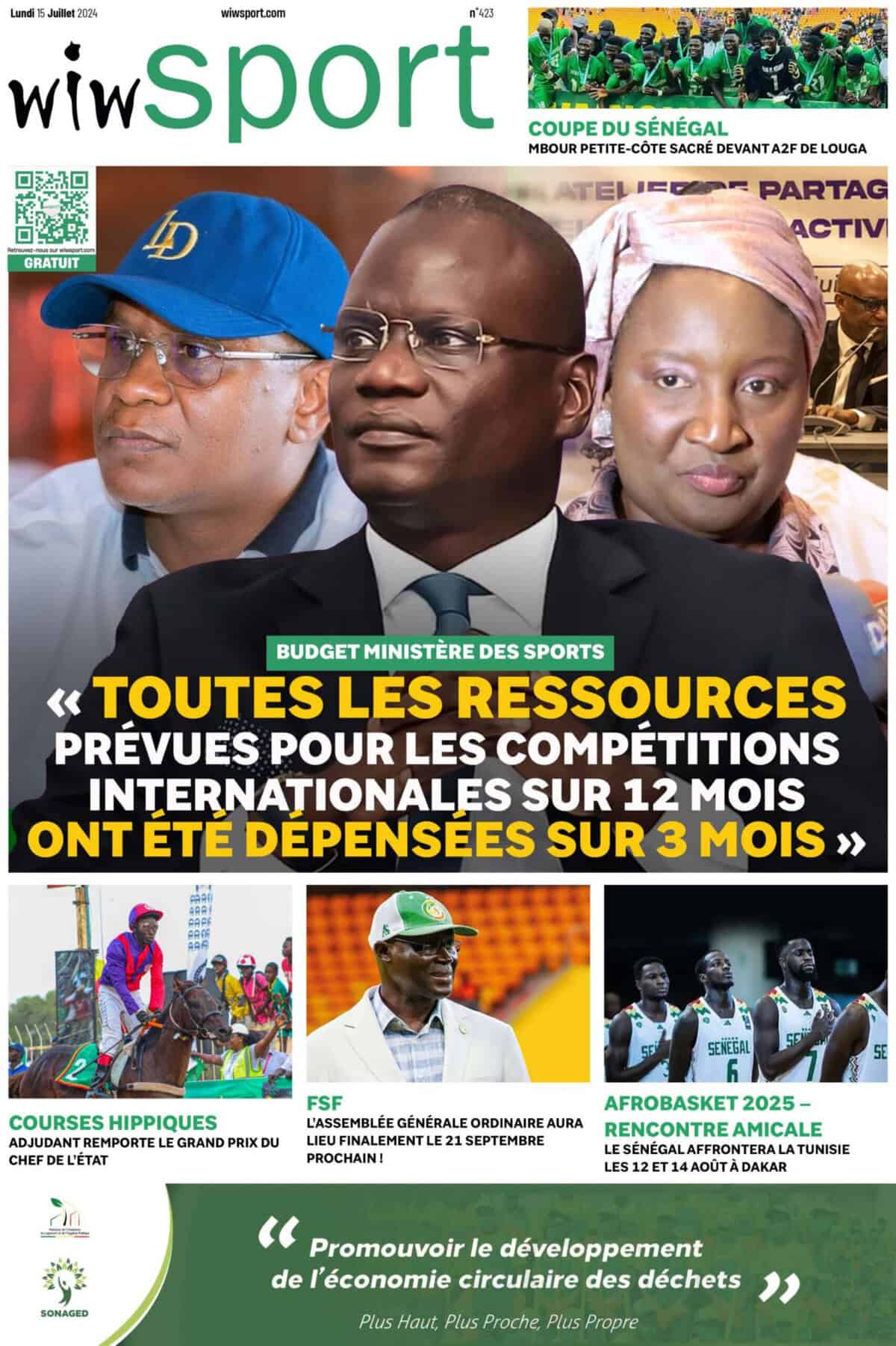 Journal wiwsport du Lundi 15 juillet #423 - wiwsport Journal wiwsport du Lundi 15 juillet #423 - wiwsport