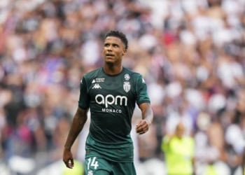 Ismail JAKOBS of Monaco during the Ligue 1 MCDonald's match between Lyon and Monaco at Groupama Stadium on August 24, 2024 in Lyon, France. (Photo by Hugo Pfeiffer/Icon Sport via Getty Images)