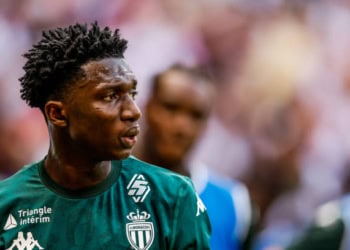 Lamine CAMARA of Monaco during the Ligue 1 MCDonald's match between Lyon and Monaco at Groupama Stadium on August 24, 2024 in Lyon, France. (Photo by Loic Baratoux/FEP/Icon Sport via Getty Images)
