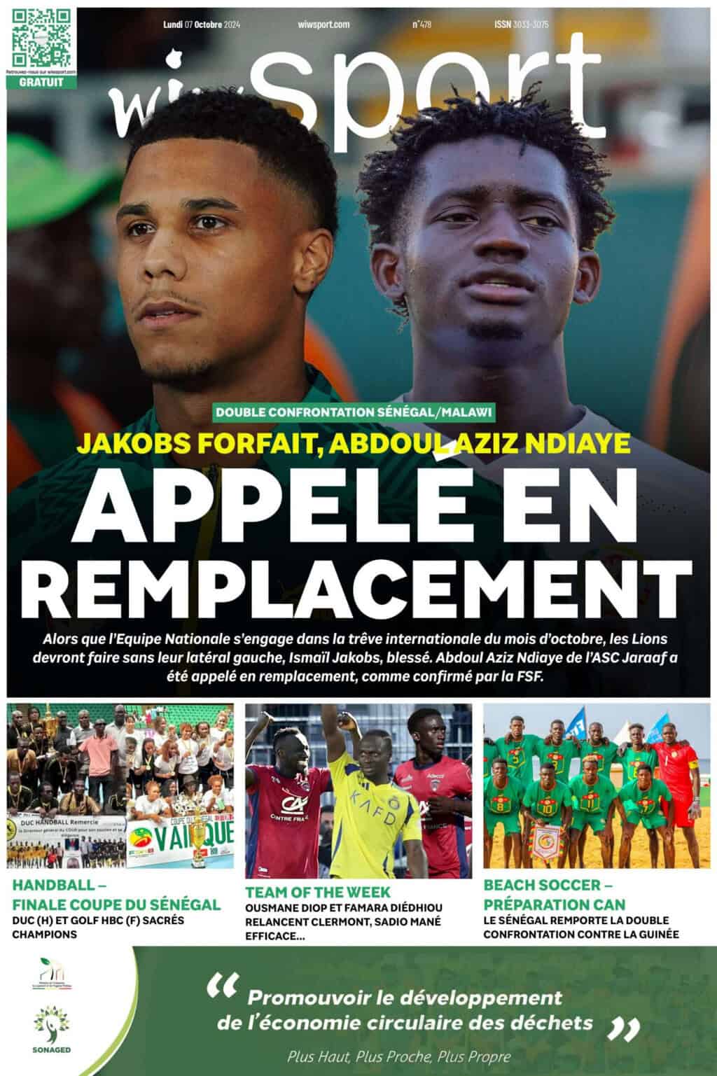 Journal wiwsport du Lundi 07 Octobre #478 - wiwsport Journal wiwsport du Lundi 07 Octobre #478 - wiwsport