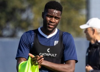 Bordeaux 18 SEPTEMBRE 2024. Football National 2. Entrainement des Girondins de Bordeaux. Plaine d'entrainement du Haillan. L'entrainement de ce mercredi pour les joueurs Bordelais. Djibril Diaw.