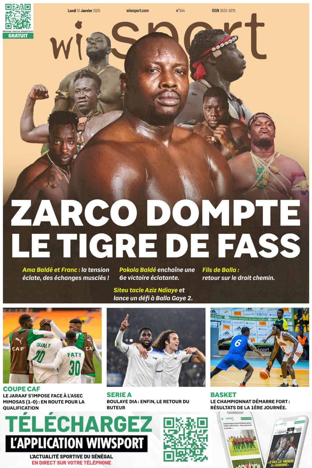 Journal wiwsport du Lundi 13 Janvier #544 - wiwsport