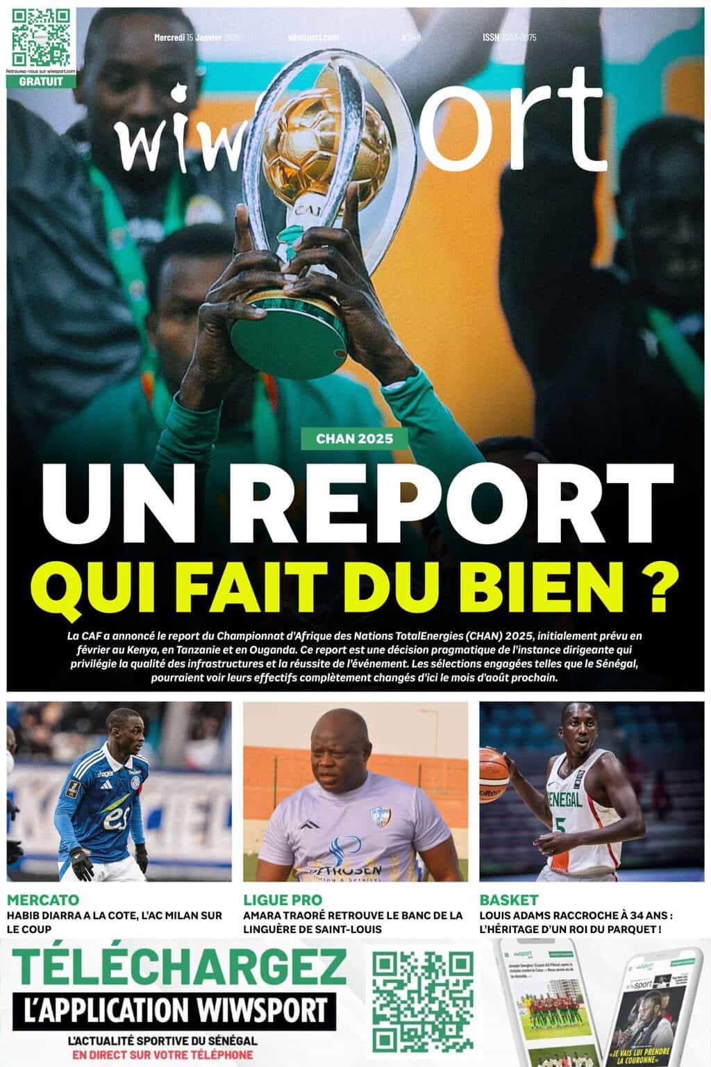 Journal wiwsport du Mercredi 15 Janvier #546 - wiwsport Journal wiwsport du Mercredi 15 Janvier #546 - wiwsport