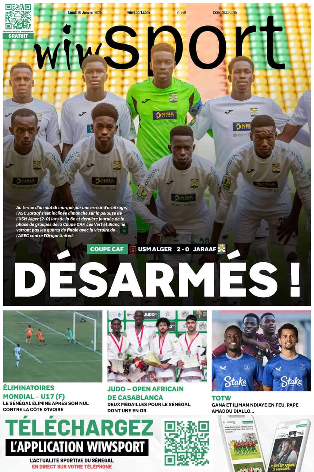 Journal wiwsport du Lundi 20 Janvier #549 - wiwsport Journal wiwsport du Lundi 20 Janvier #549 - wiwsport