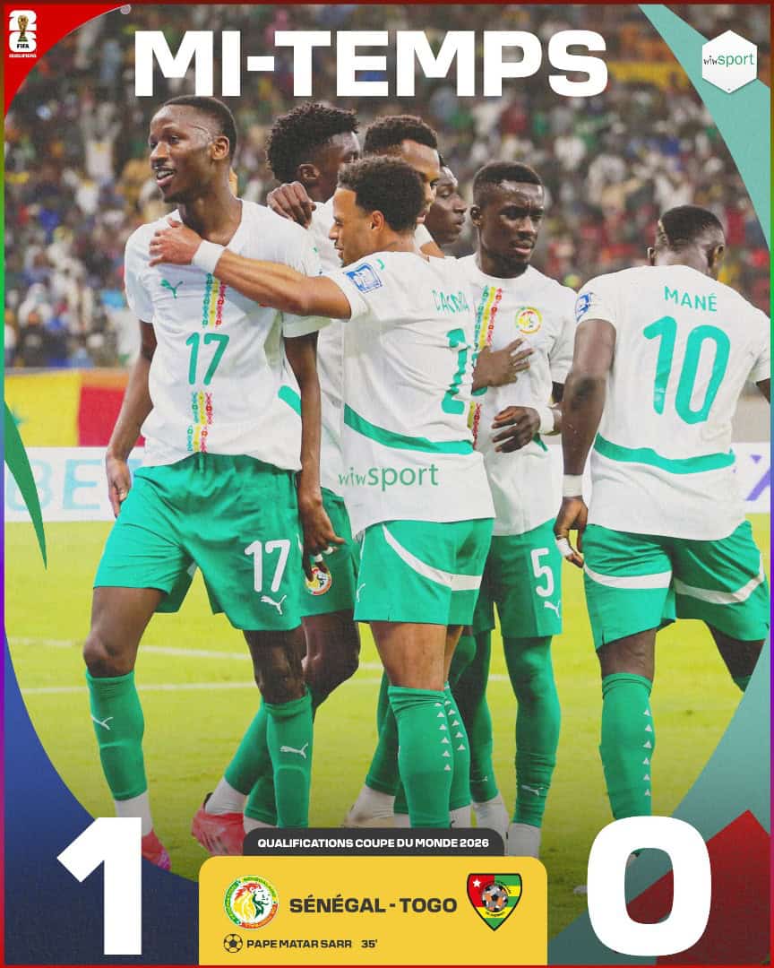 Éliminatoires Mondial 2026 : Les Lions rugissent face au Togo (2-0) et reprennent leur chasse - wiwsport