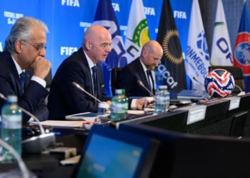 ZURICH, SWITZERLAND - MARCH 5: FIFA President Gianni Infantino speaks during FIFA Council meeting no.31 at the Home of FIFA on March 5, 2025 in Zurich, Switzerland. (Photo by Harold Cunningham - FIFA/FIFA via Getty Images)