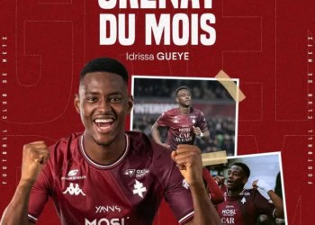 Idrissa Gueye élu joueur du mois de février au FC Metz - wiwsport