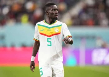 Idrissa Gana Gueye of Senegal during the FIFA World Cup Qatar 2022 match, Group A, between Ecuador and Senegal played at Khalifa International  Stadium on Nov 29, 2022 in Doha, Qatar. (Photo by Bagu Blanco/Pressinphoto/Icon Sport via Getty Images)