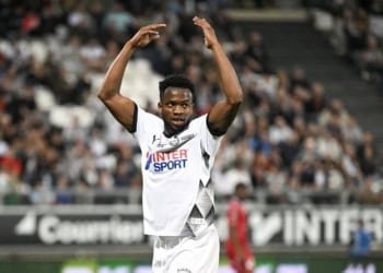 Malick MBAYE of AMIENS during the Ligue 2 BKT match between Amiens and Dunkerque at Stade Cr?dit Agricole La Licorne on April 11, 2025 in Amiens, France. (Photo by Anthony Bibard/FEP/Icon Sport via Getty Images)