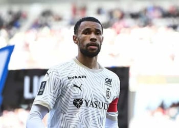 Yehvann DIOUF of Reims during the Ligue 1 MCDonald's match between Reims and Strasbourg on April 6, 2025 at Stade Auguste Delaune in Reims, France. (Photo by Emilian Baldow/Icon Sport via Getty Images)
