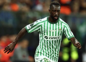 WROCLAW, POLAND - MAY 28: Youssouf Sabaly of Real Betis in action during the UEFA Conference League Final 2025 between Real Betis Balompie and Chelsea FC at Stadion Wroclaw on May 28, 2025 in Wroclaw, Poland. (Photo by Chris Brunskill/Fantasista/Getty Images)