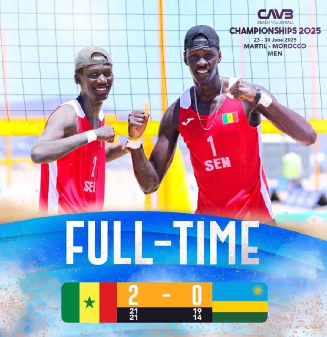 Beach-volley - Continental Cup : Vainqueur du Rwanda, le Sénégal assure sa deuxième victoire et passe au tour suivant - wiwsport