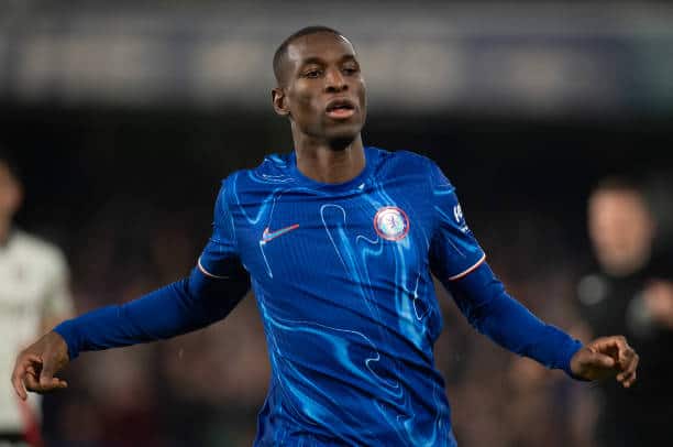 LONDON, ENGLAND - DECEMBER 26: Nicolas Jackson of Chelsea during the Premier League match between Chelsea FC and Fulham FC at Stamford Bridge on December 26, 2024 in London, England. (Photo by Visionhaus/Getty Images)
