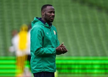 Dublin , Ireland - 5 June 2025; Head coach Pape Thiaw during a Senegal training session at the Aviva Stadium in Dublin. (Photo By Ben McShane/Sportsfile via Getty Images)