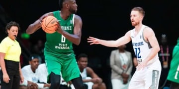 DIAMNIADIO, SENEGAL  - MAY 9: Ibrahima Thomas #6 of the Association Sportive des Douanes handles the ball during the game  against the Rivers Hoopers Basketball Club  on May 9, 2024 at Dakar Arena in Diamniadia, Senegal. NOTE TO USER: User expressly acknowledges and agrees that, by downloading and/or using this photograph, user is consenting to the terms and conditions of the Getty Images License Agreement. Mandatory Copyright Notice: Copyright 2024 NBAE (Photo by Nacer Talel/NBAE via Getty Images)