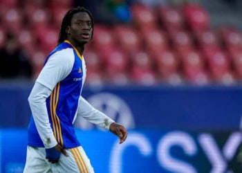 ZüRICH, SWITZERLAND - FEBRUARY 20: Mamdou Kaly Sene of Grasshopper Club Zürich during the Swiss Super League match between Grasshopper Club Zürich and Young Boys at Letzigrund on February 20, 2022 in Zürich, Switzerland (Photo by Jeroen Meuwsen/BSR Agency/Getty Images)